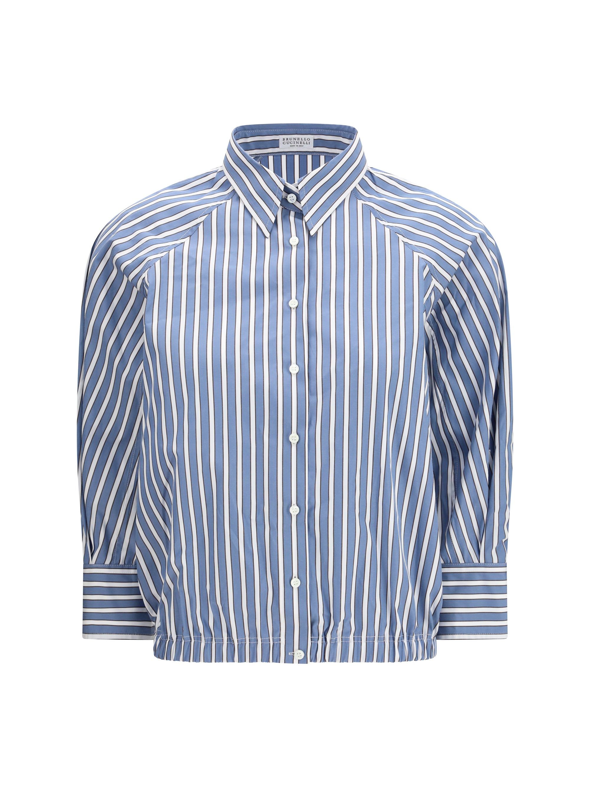 Shadow Stripe Poplin Shirt — Blue