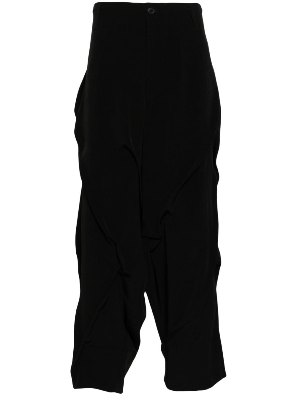 Pleated drop-crotch trousers - Black