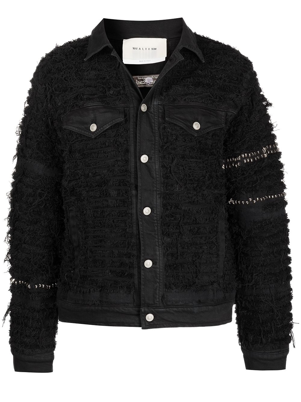 Stud-embellished denim jacket - Black