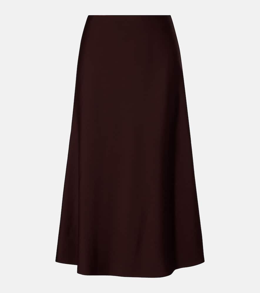 Wool-blend midi skirt