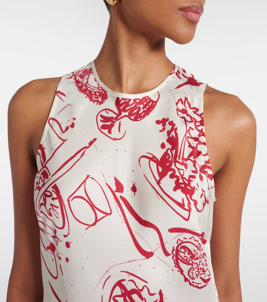 Printed silk maxi dress