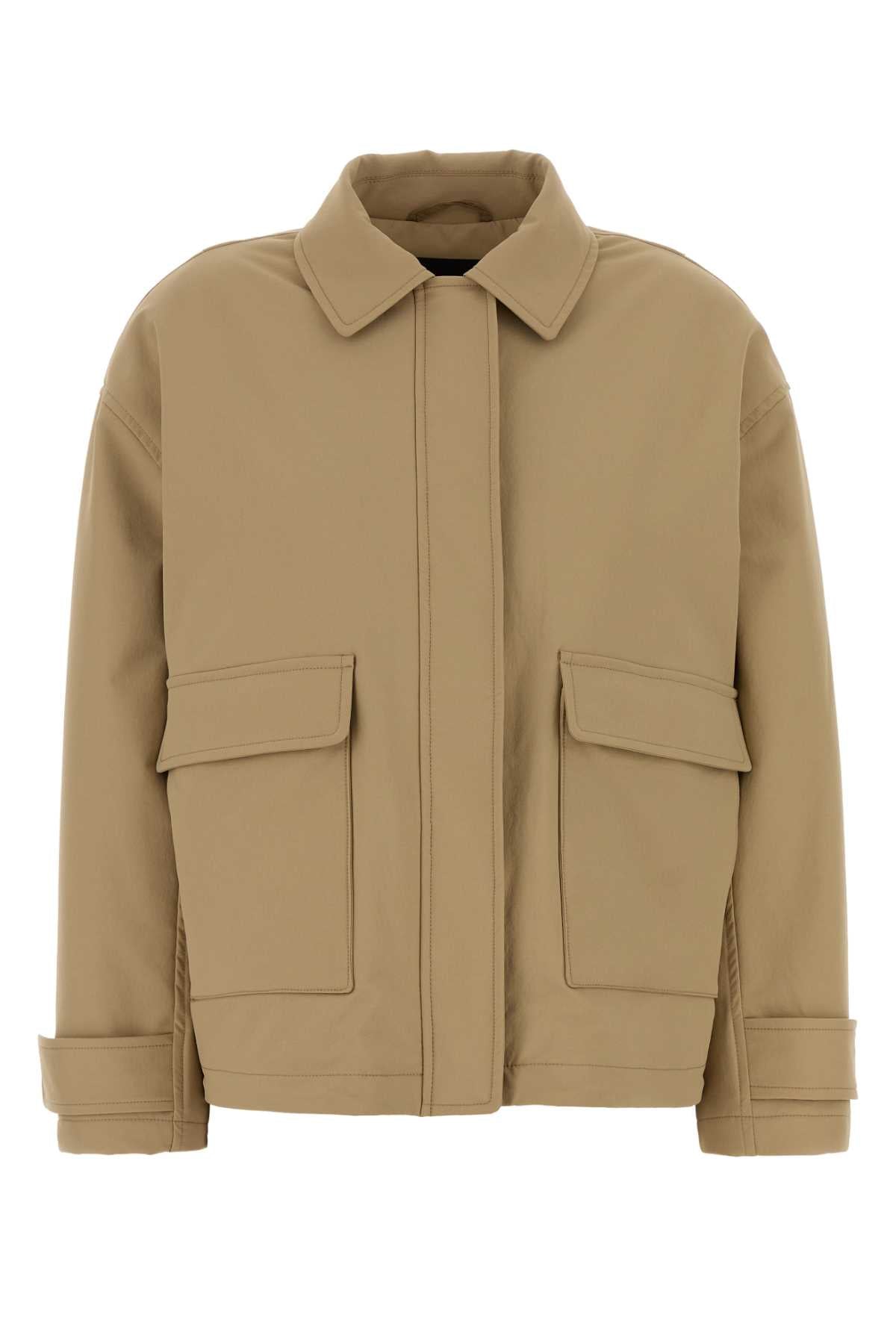 Nylon Blend Jacket — Beige