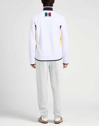 Man Sweatshirt White Size L Cotton, Elastane