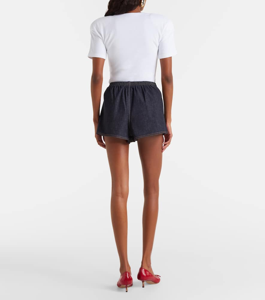 Logo denim shorts