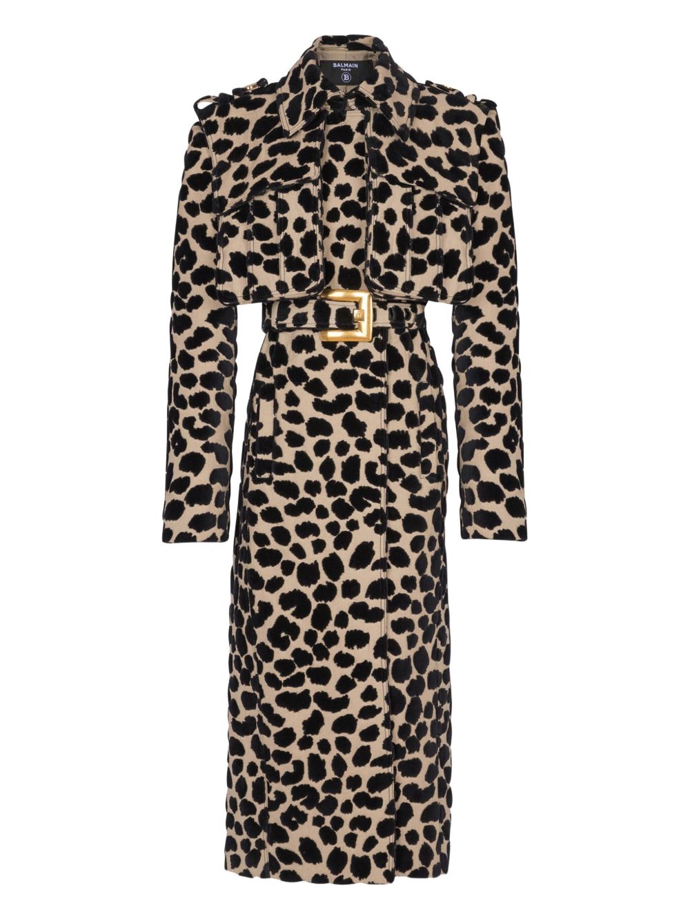 Leopard-print belted trench coat - Neutrals