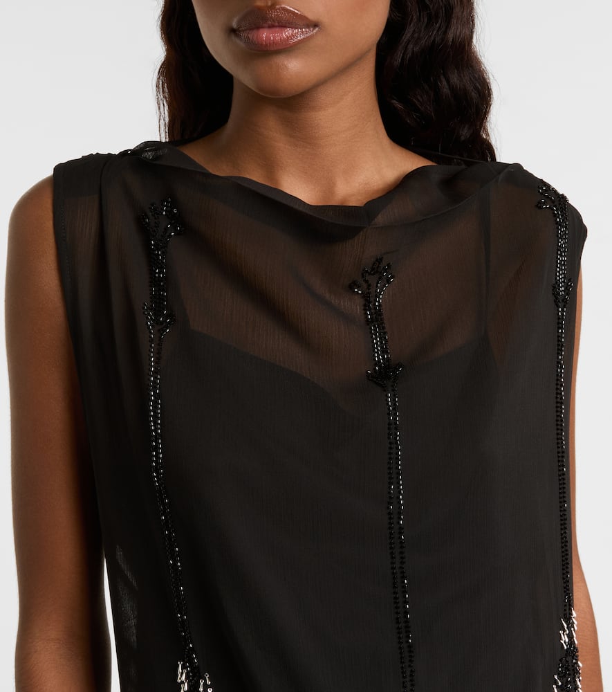 Beaded jersey top