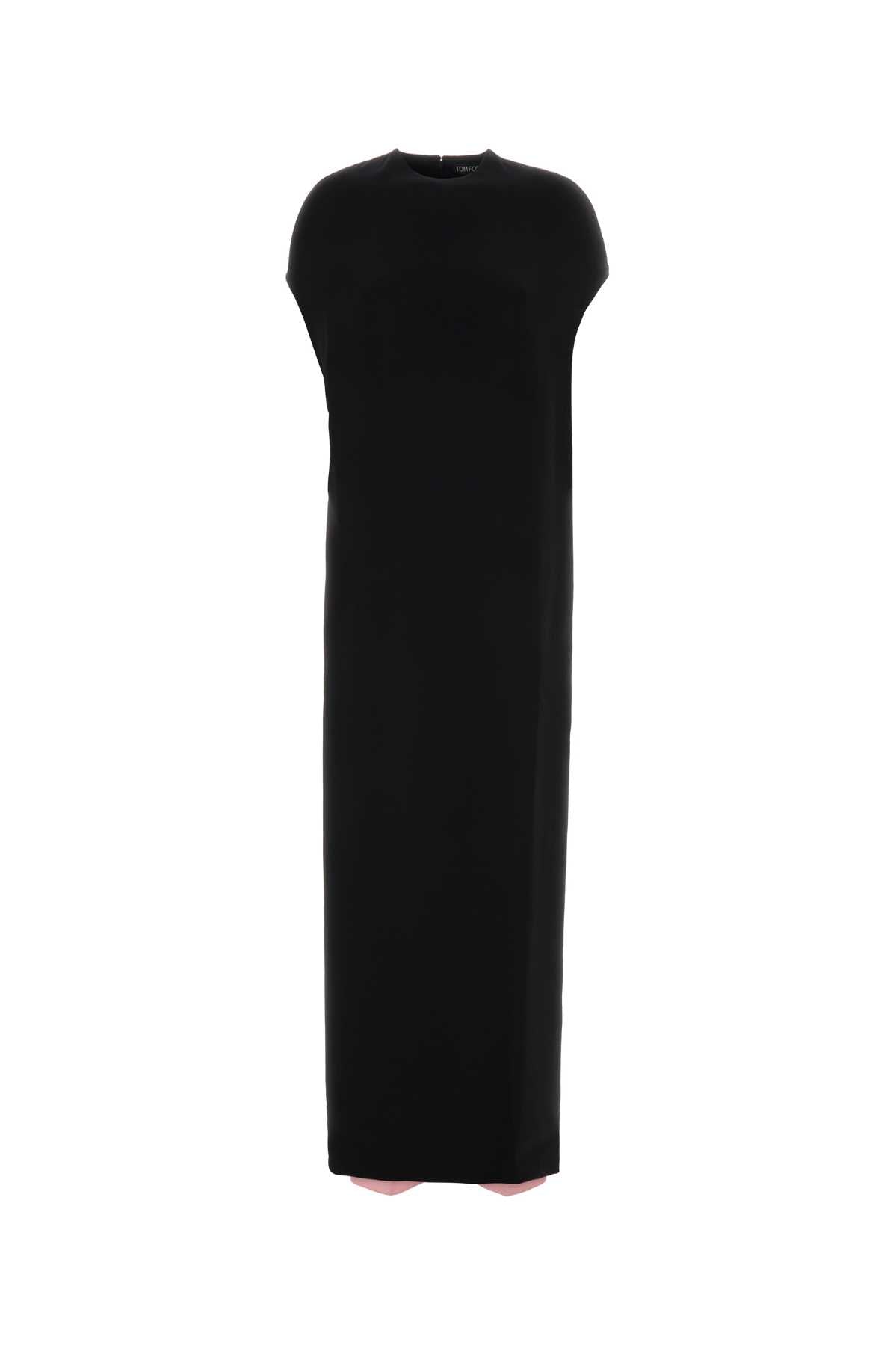 Silk Elastane Dress — Black