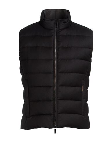 Man Vest Black Size 34 Virgin Wool, Cashmere