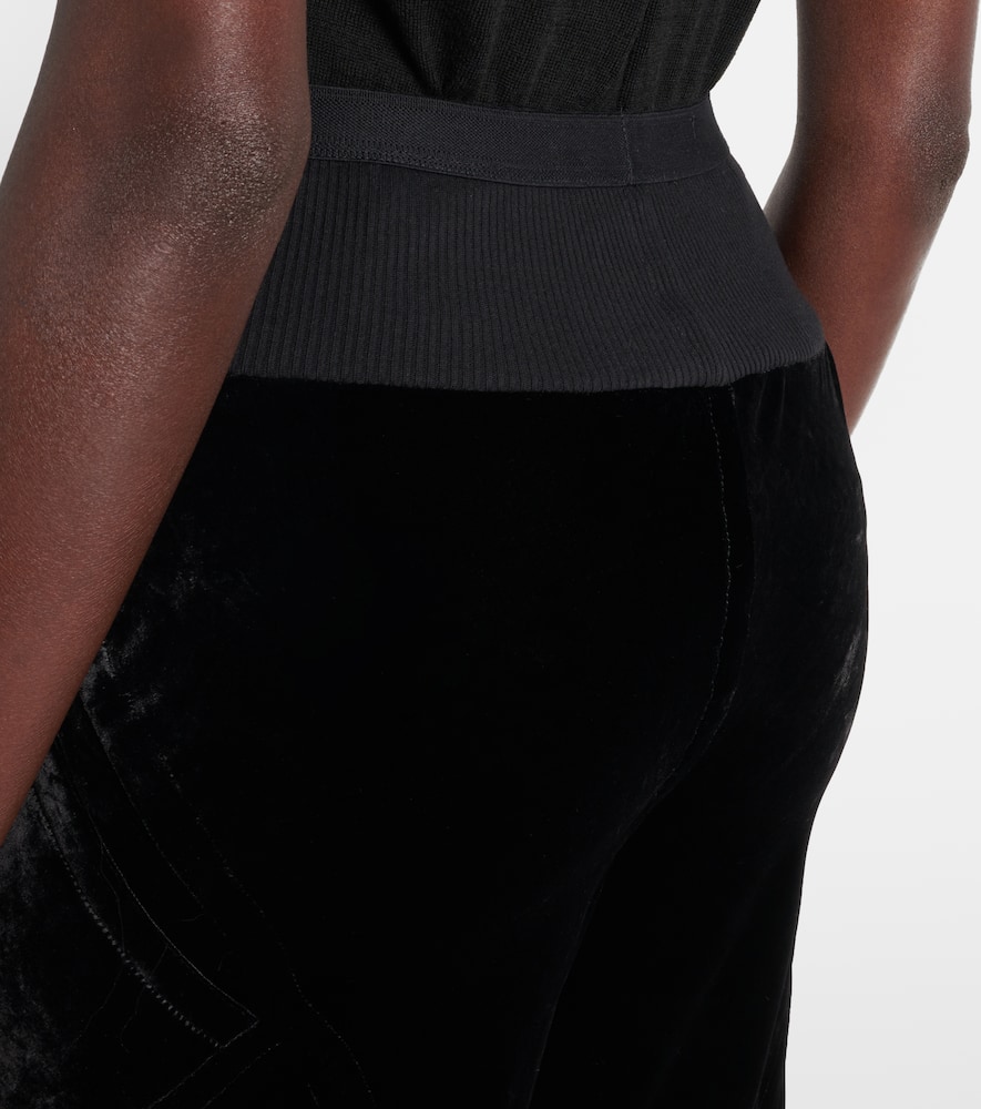 Bias cady crêpe wide-leg pants