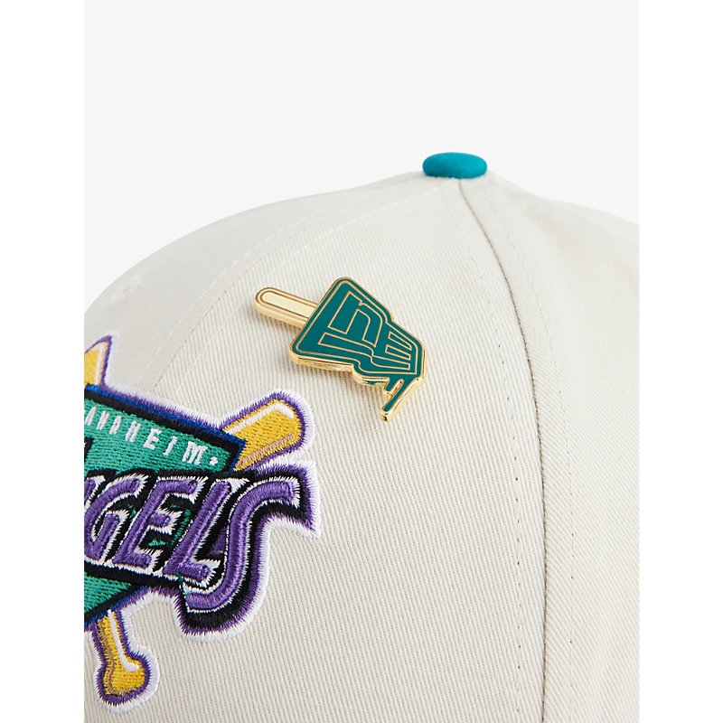 Mens Light Beige 59FIFTY L.A Angels Logo-embroidered Cotton Baseball cap 7 3/8