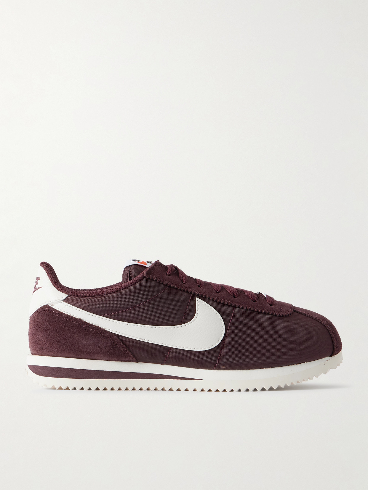 Cortez Leather And Suede-trimmed Canvas Sneakers - Burgundy