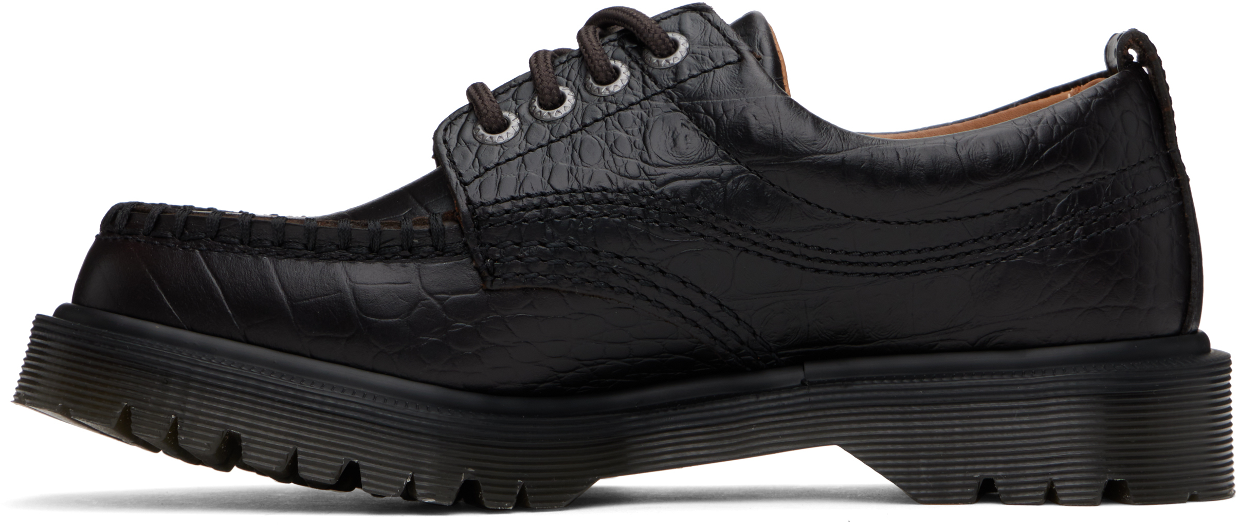 Dr. Martens Brown Lowell Crocodile Analine Leather Derbys