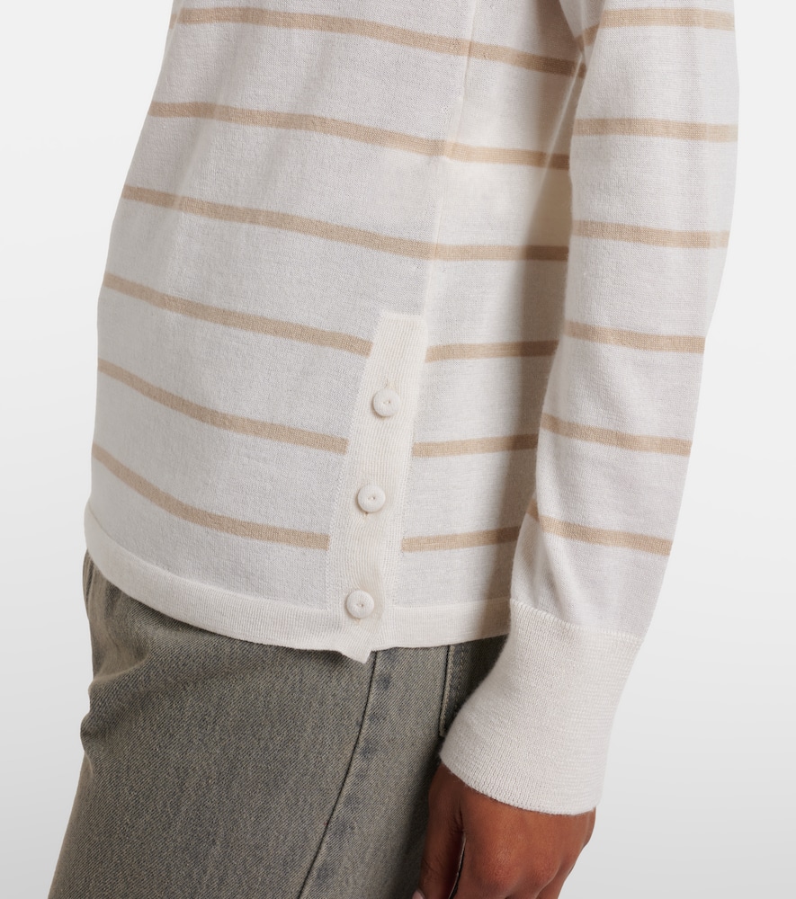 Striped cashmere and silk sweater