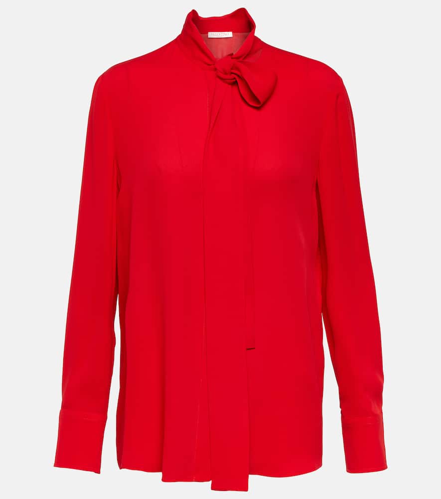 Bow-detail silk blouse