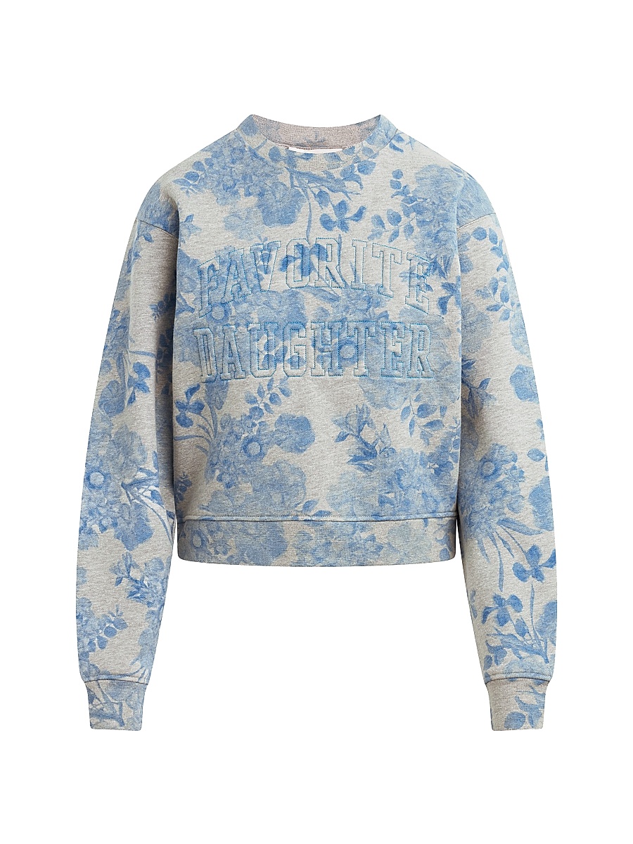 Women's The Collegiate Embossed-Logo Sweatshirt - Distress Floral Print