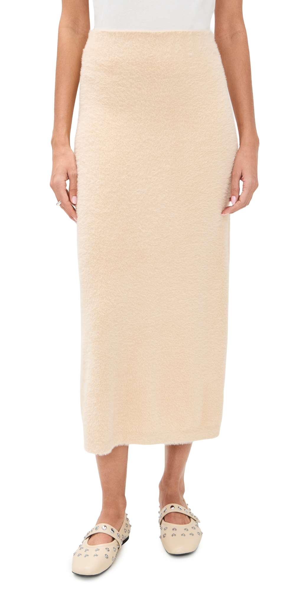 Fuzzy Midi Skirt Black