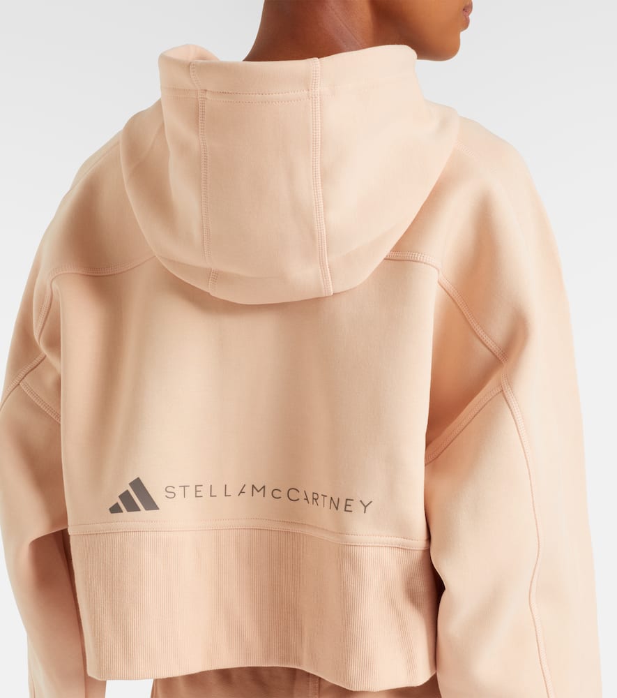 Cropped cotton-blend hoodie
