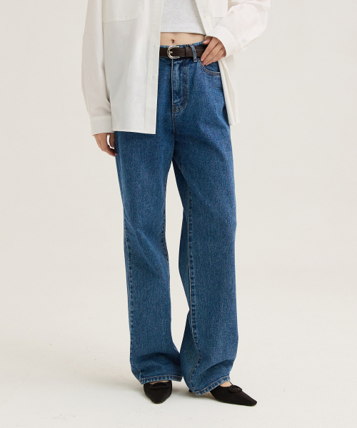 W50 Wide Denim Pants_White