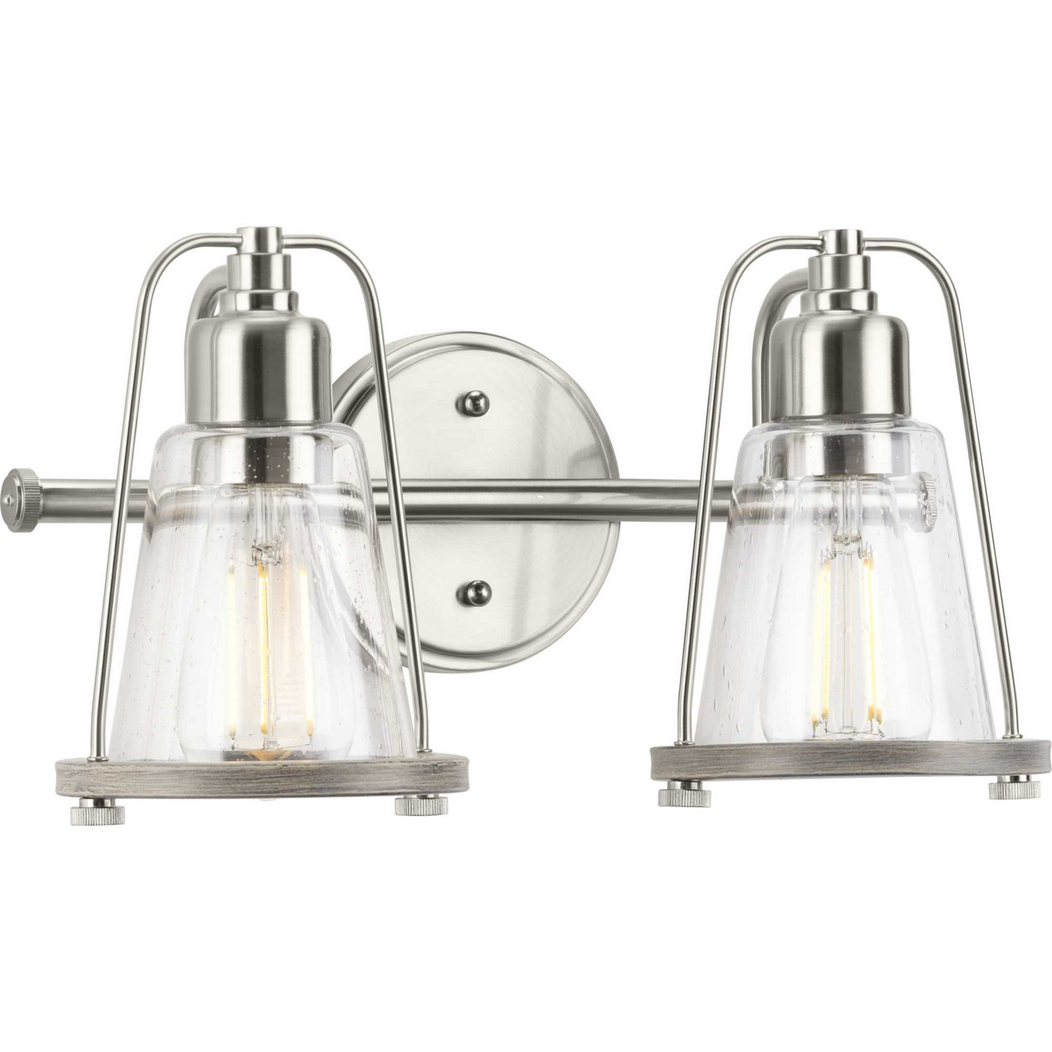 Brushed Nickel Two Light Bath Bracket from the Conway Collection