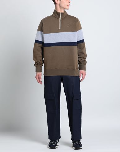 Man Sweatshirt Khaki Size S Cotton