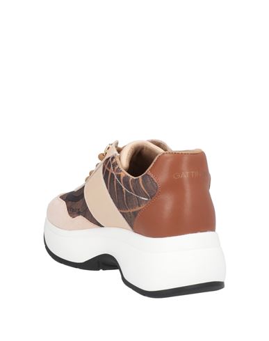 Woman Sneakers Beige Size 7 Soft Leather, Textile fibers