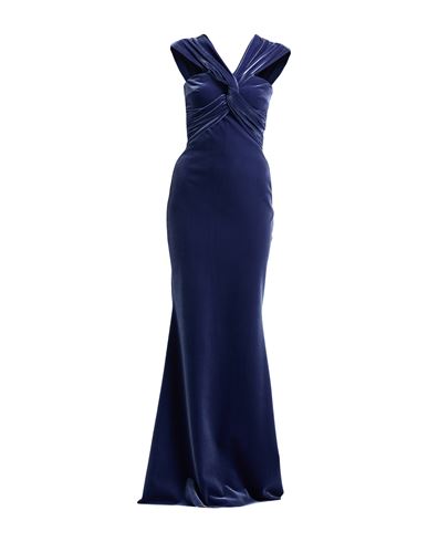 Woman Maxi dress Slate blue Size 10 Polyester, Polyamide, Elastane