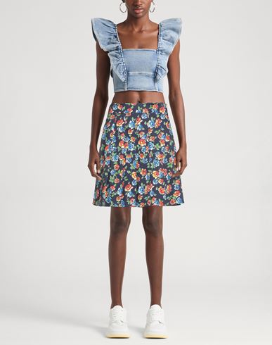 Woman Mini skirt Navy Size 2 Cotton, Elastane