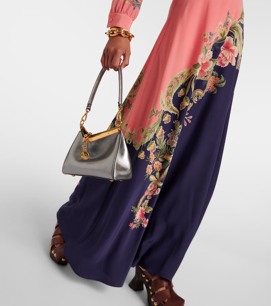 Printed silk crêpe de chine maxi skirt