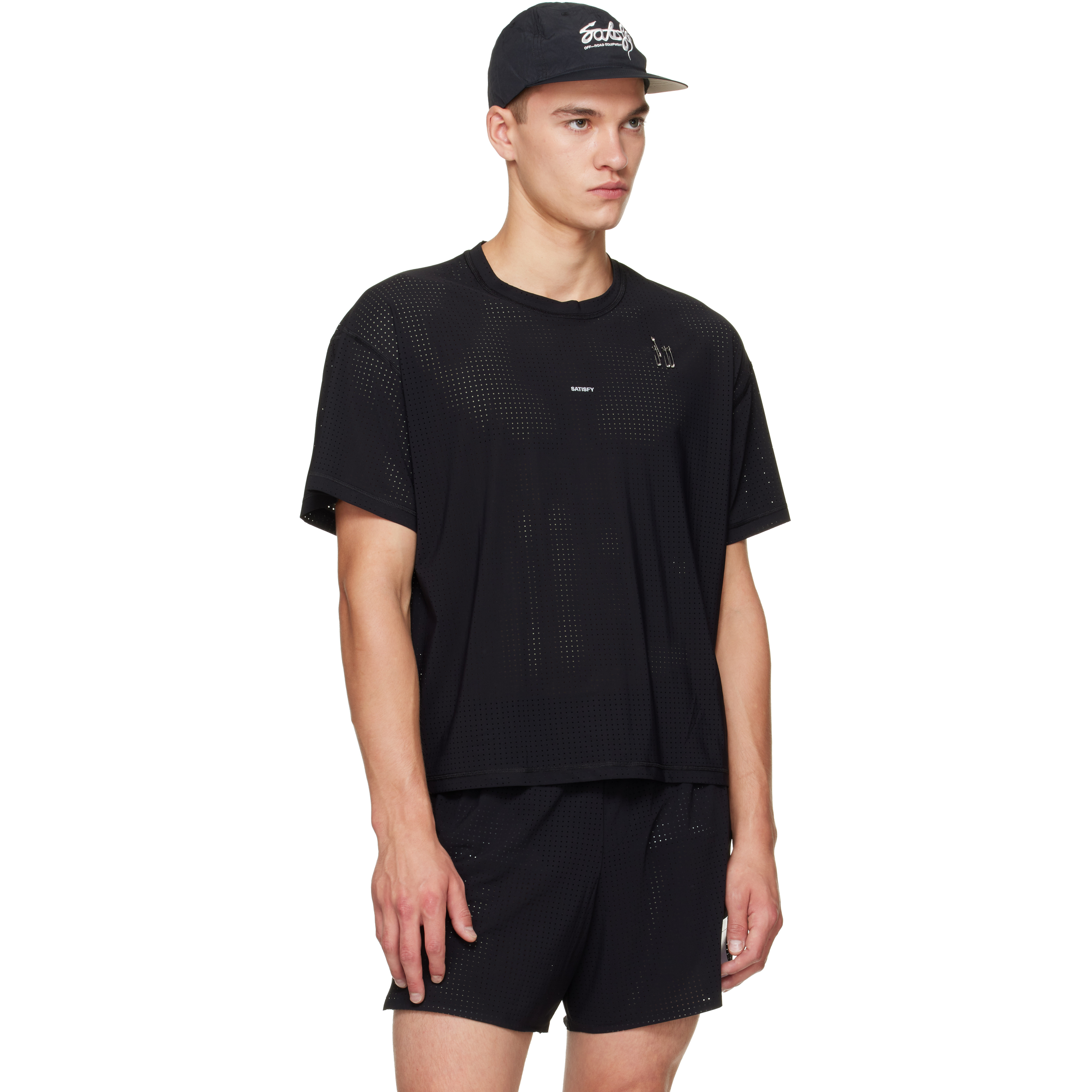 Black FliteSilk 5 Panel Pinch Cap