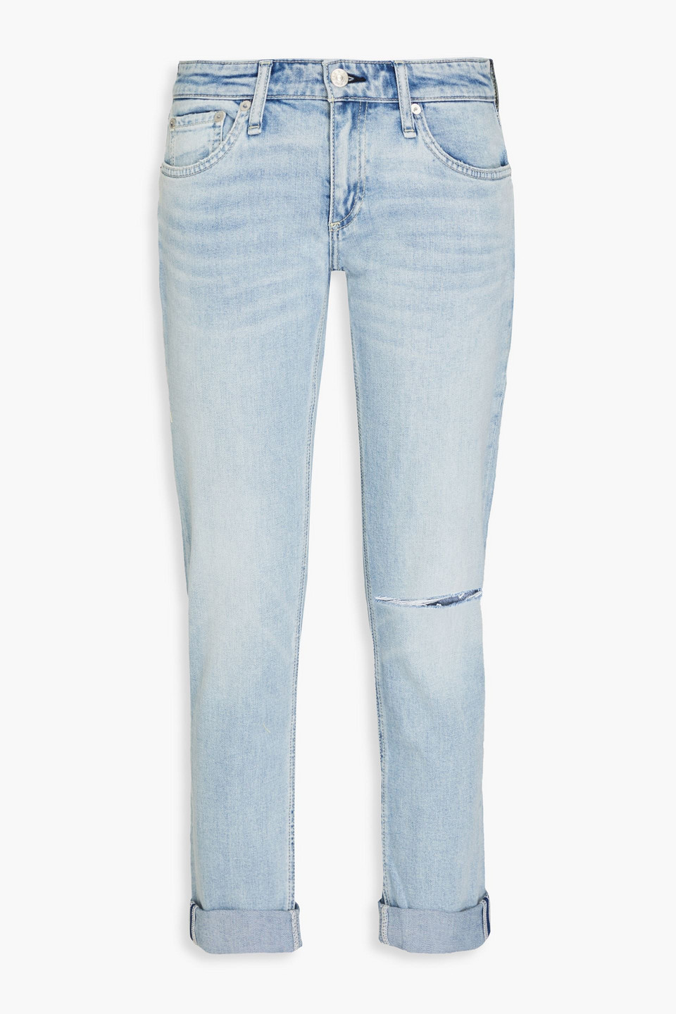 Faded denim boyfriend jeans