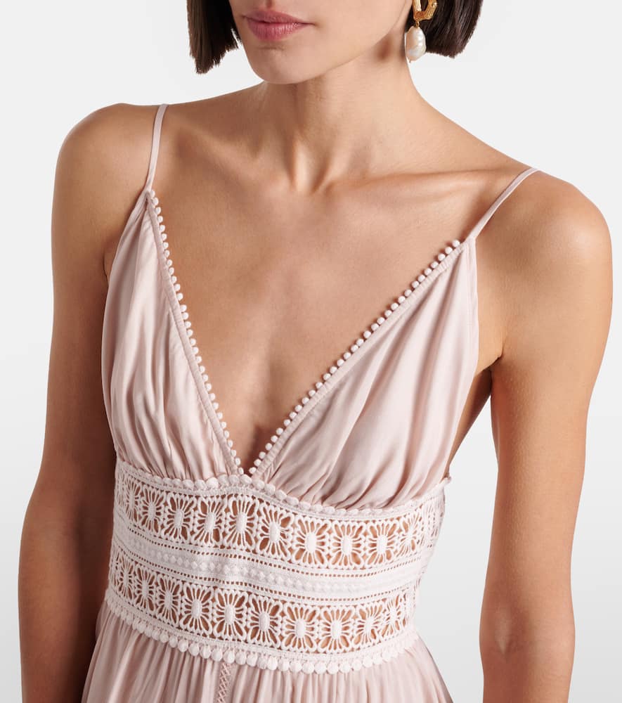 Havana crochet-trimmed floral maxi dress