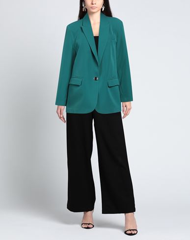 Woman Blazer Deep teal Size L Rayon, Polyamide, Elastane