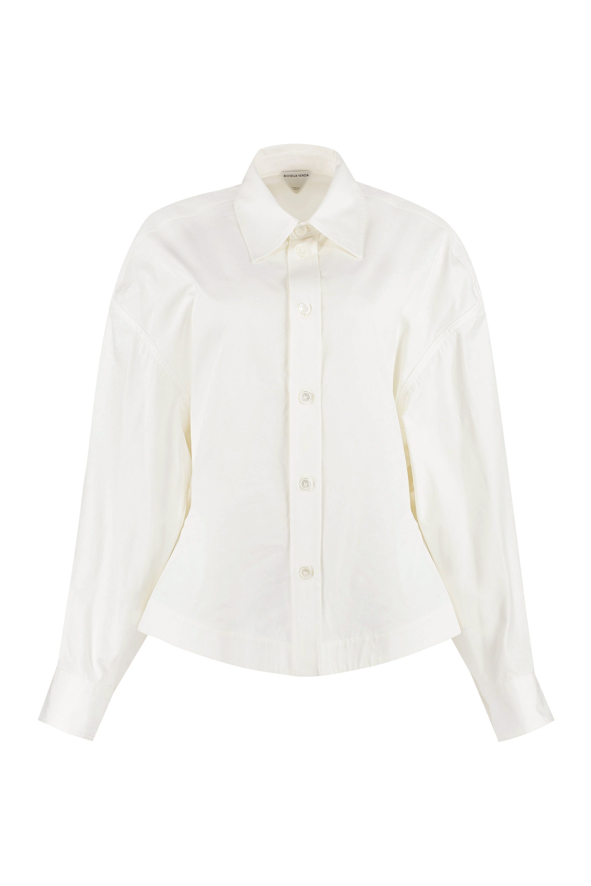Asymmetric Hem Long Sleeve Cotton Shirt