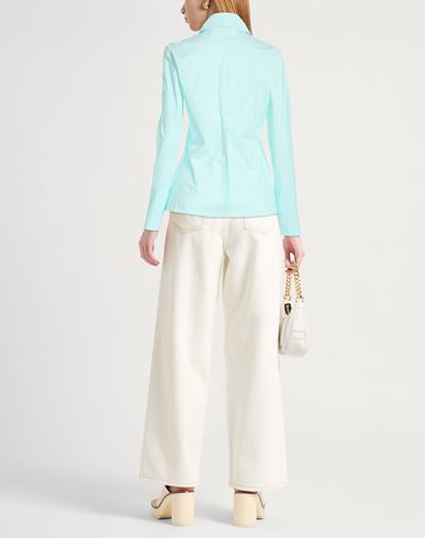 Woman Shirt Sky blue Size 4 Cotton, Elastane