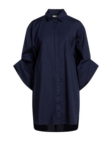 Woman Mini dress Navy Size XS Cotton, Elastane