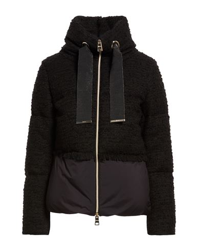 Woman Puffer Black Size 12 Cotton, Virgin Wool, Polyamide