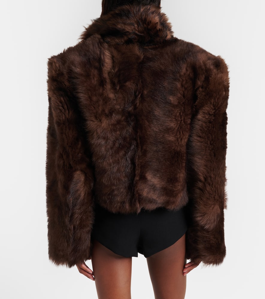 Cropped shearling jacket