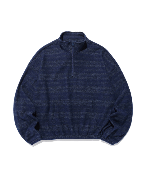 STRIPE HALF ZIP UP_NAVY