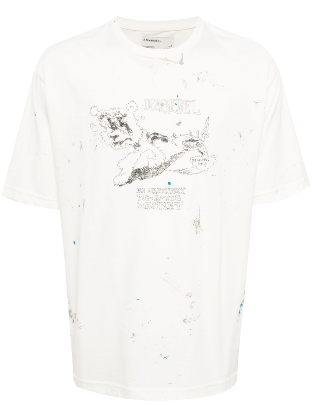 Scuff Picnic paint-detail T-shirt - White