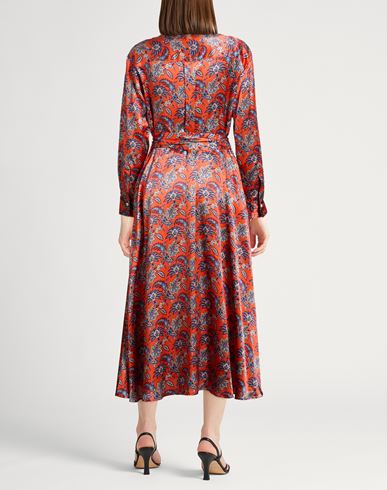 Woman Midi dress Orange Size 10 Silk