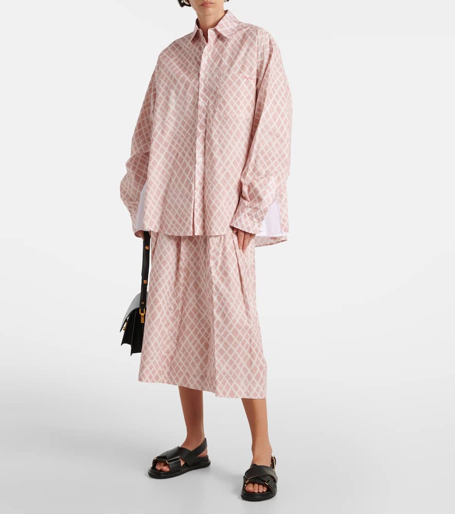 Checked cotton poplin shirt