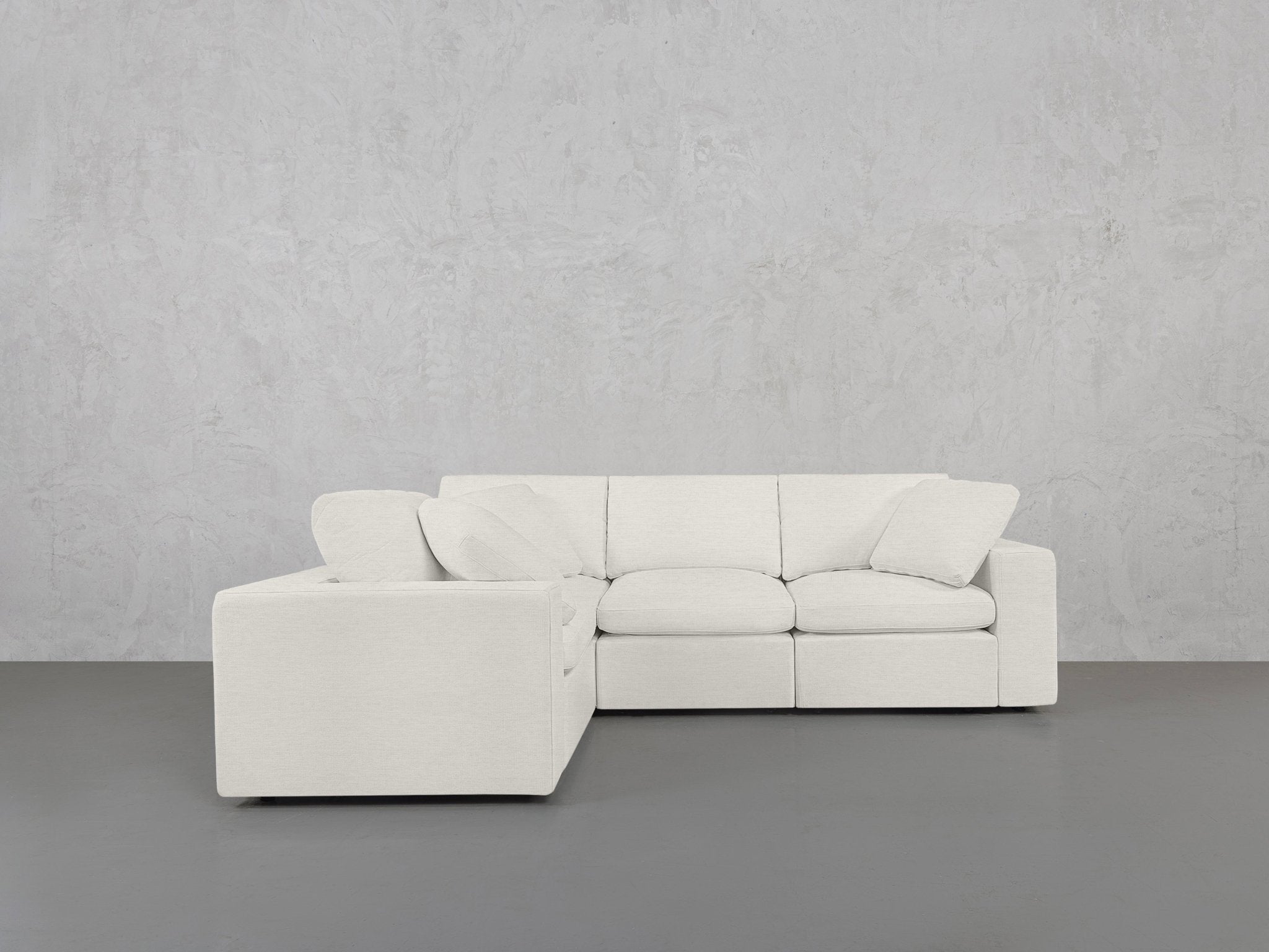 4-Seat Modular Corner Sectional - Oatmeal Beige / Classic / Slim