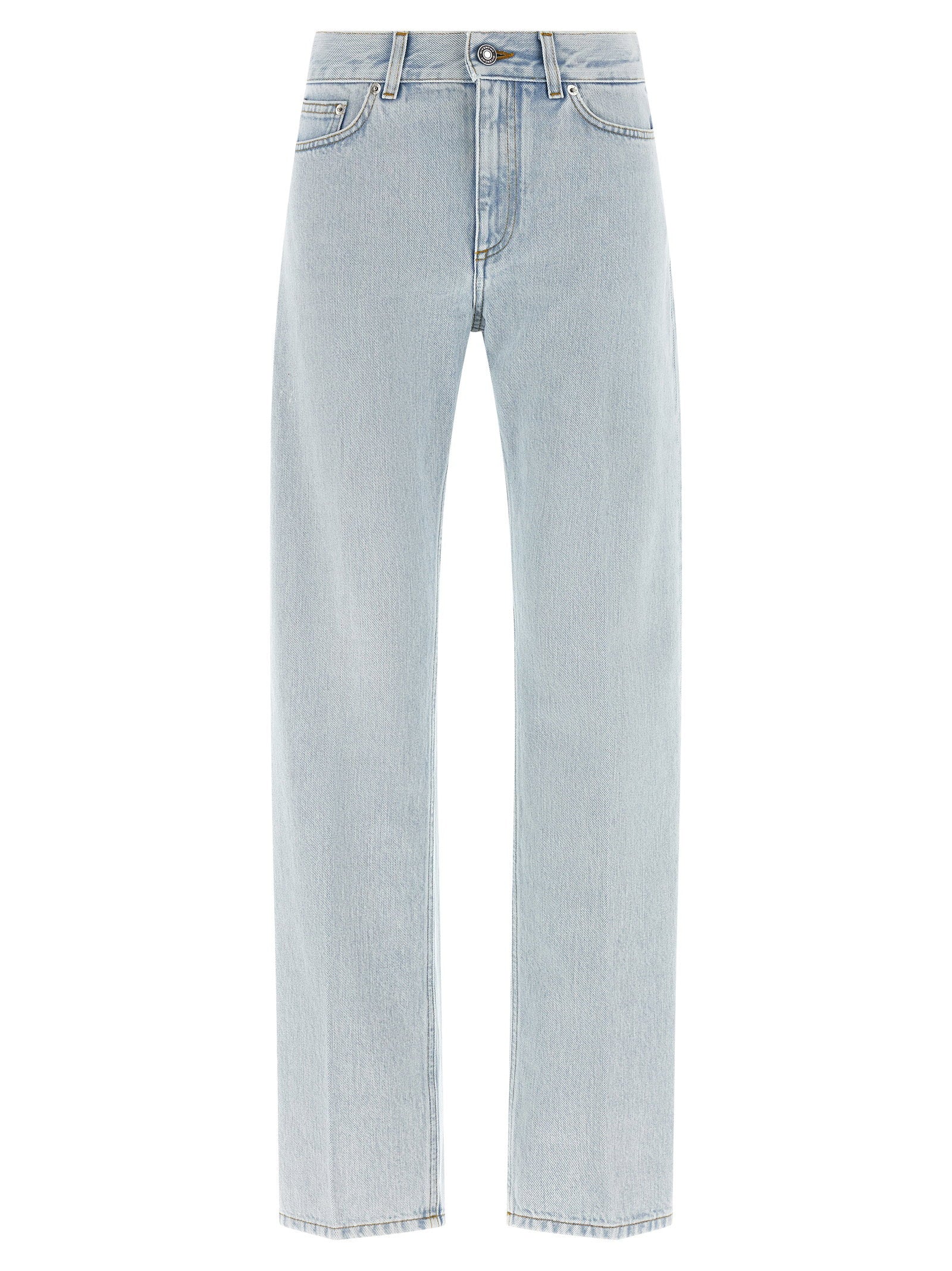 Light-Wash Straight-Leg Jeans — Blue