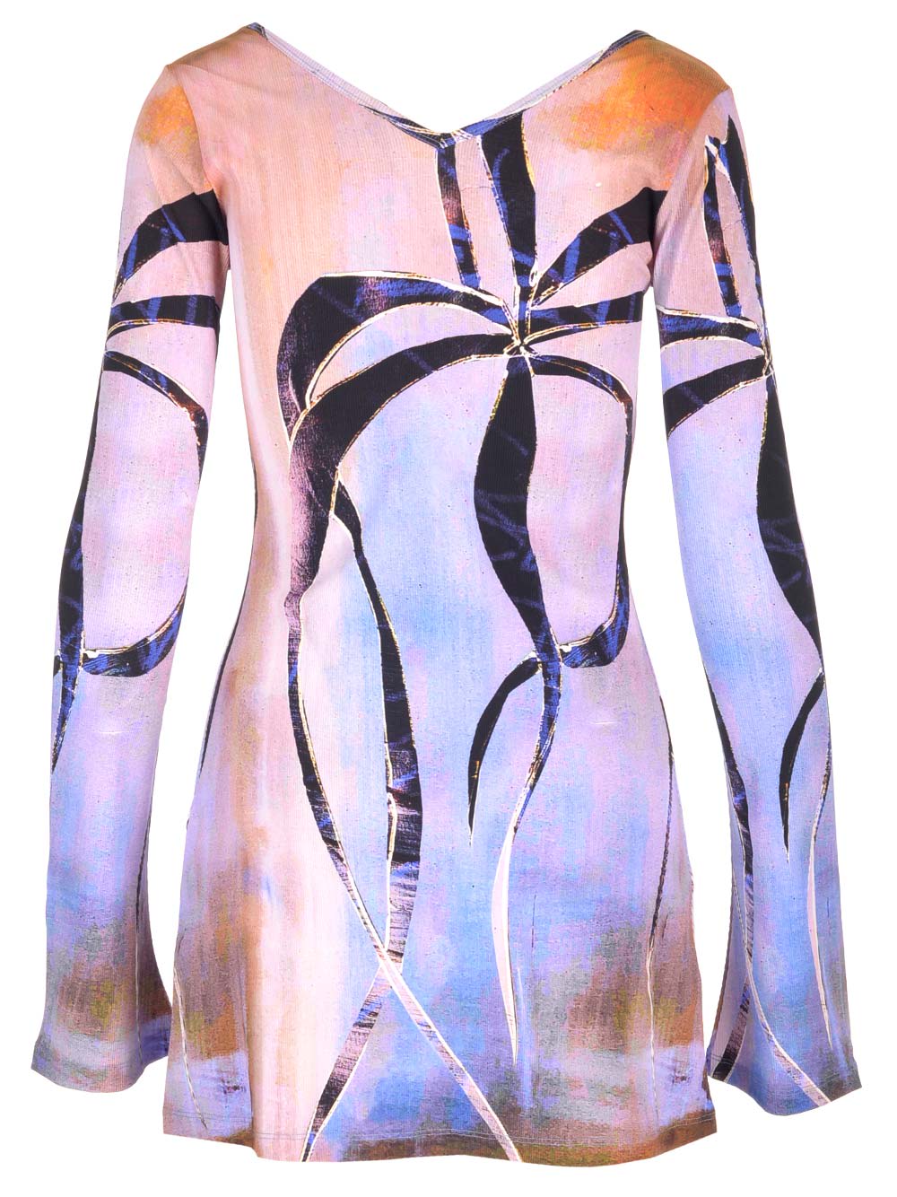 Enigma-print ribbed-knit minidress - Purple