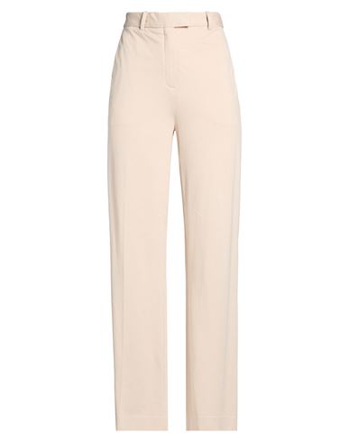 Woman Pants Beige Size 10 Cotton, Elastane