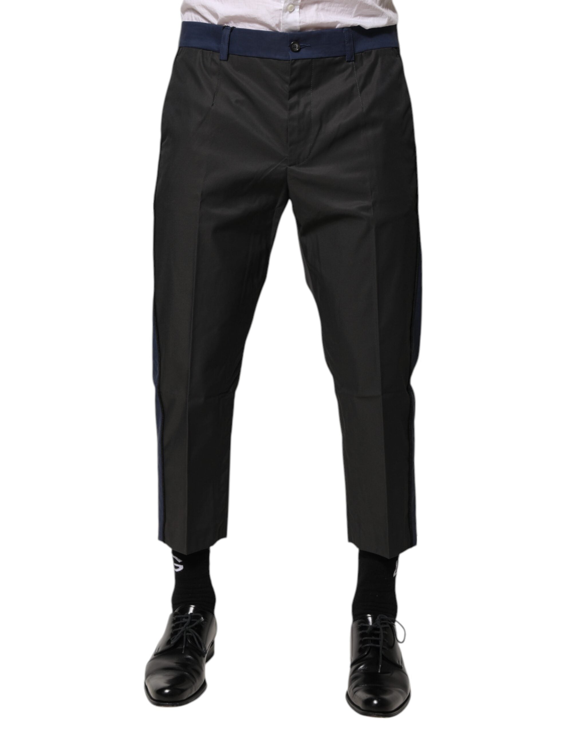 Cotton-Nylon Cropped Chinos — Gray