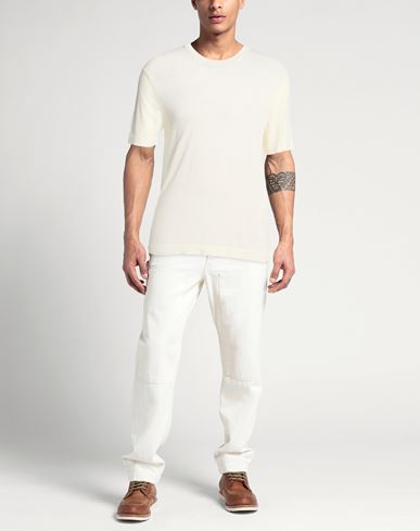 Man Sweater Ivory Size 40 Cotton
