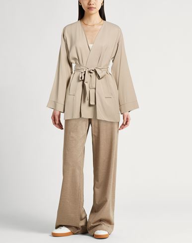 Woman Jacket Taupe Size 2 Viscose