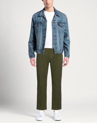 Man Pants Military green Size 32 Cotton, Elastane