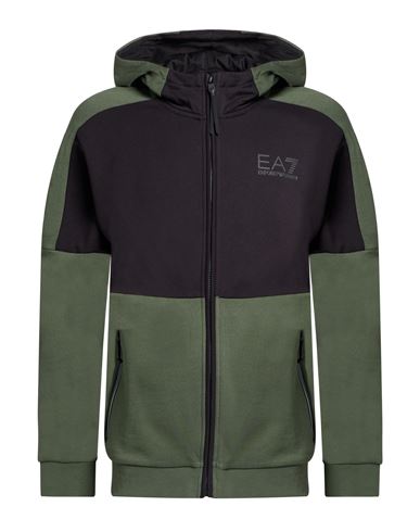 Man Sweatshirt Military green Size M Cotton, Elastane
